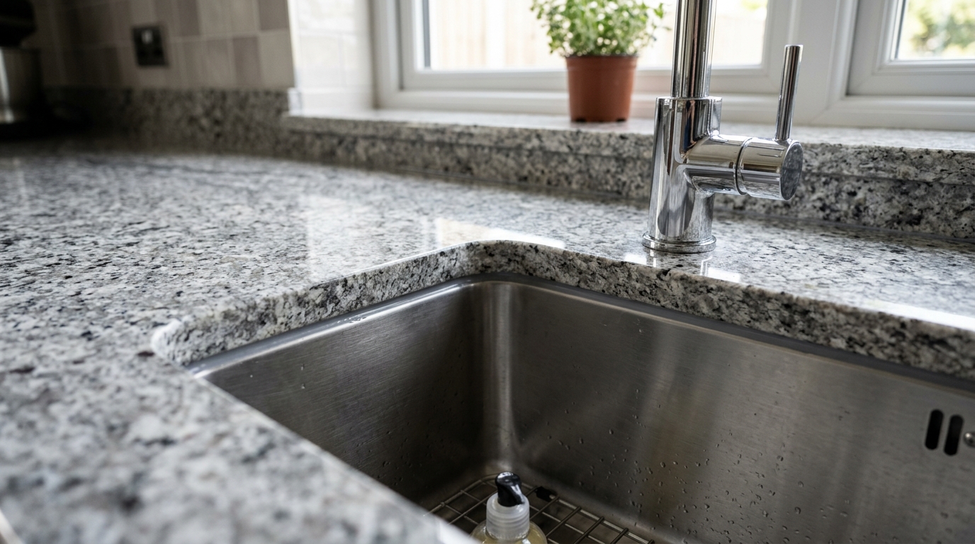 Premium kitchen countertop craftsmanship detail
